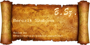 Berczik Szabina névjegykártya